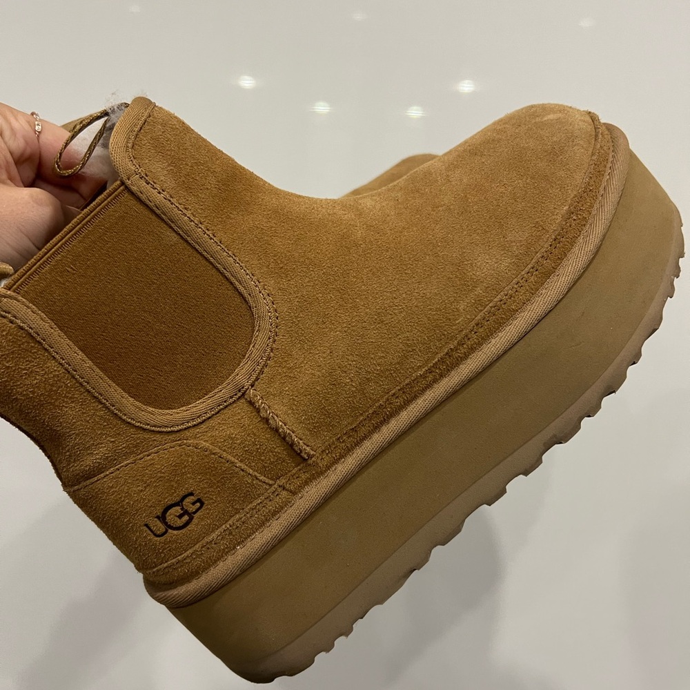 UGG Tan Suede Platform Boots